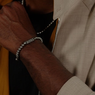 Boss Gents BOSS Stainless Steel Sphere Beaded Bracelet