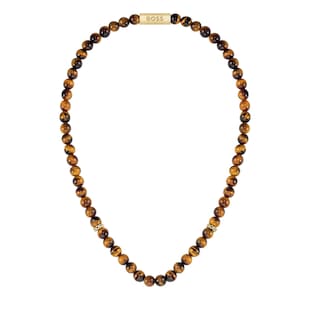Boss Gents BOSS Tiger Eye Beaded Necklace