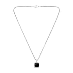 37990537 - Gents BOSS Stainless Steel Necklace With a Black Onyx Pendant