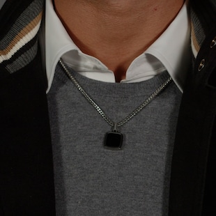 Boss Gents BOSS Stainless Steel Necklace With a Black Onyx Pendant