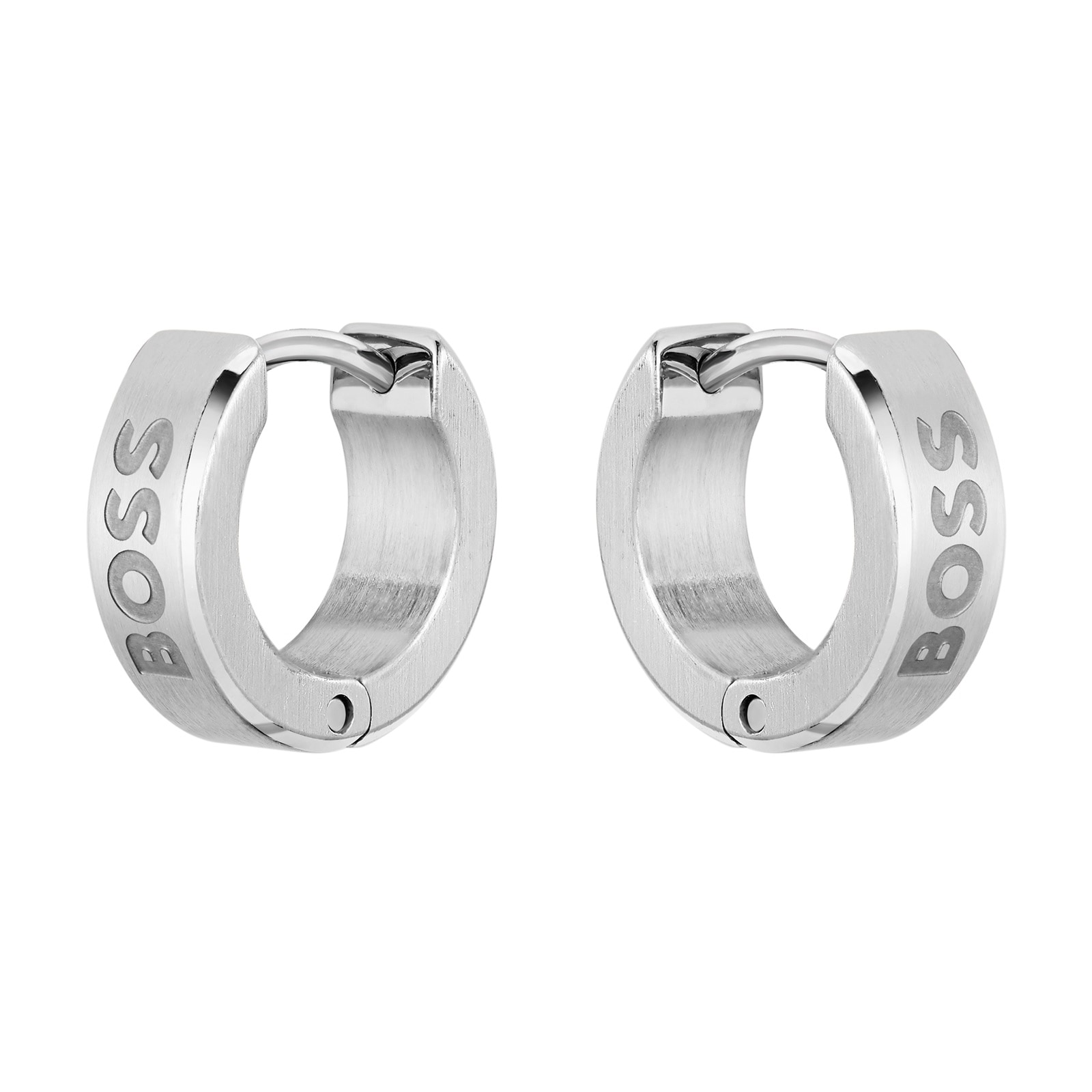 BOSS Gents BOSS Odell Silver Tone Huggie Hoop Earrings