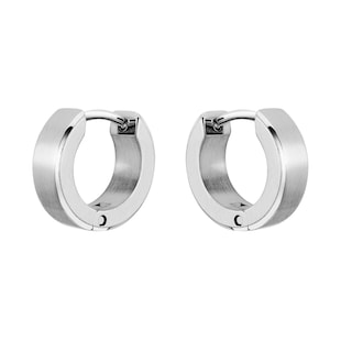 Boss Gents BOSS Odell Silver Tone Huggie Hoop Earrings