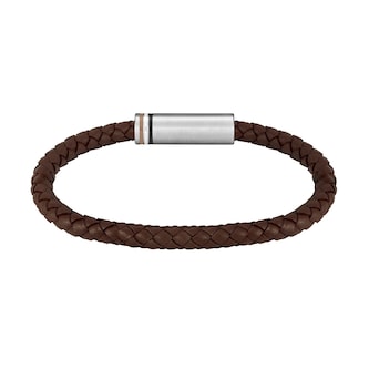 BOSS Gents BOSS Brown Braided Leather Bracelet