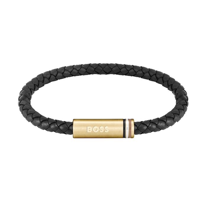 Hugo Boss Gents BOSS Black Braided Leather Bracelet