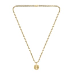 37990542 - Gents BOSS Yellow Gold Coloured North Star Compass Necklace