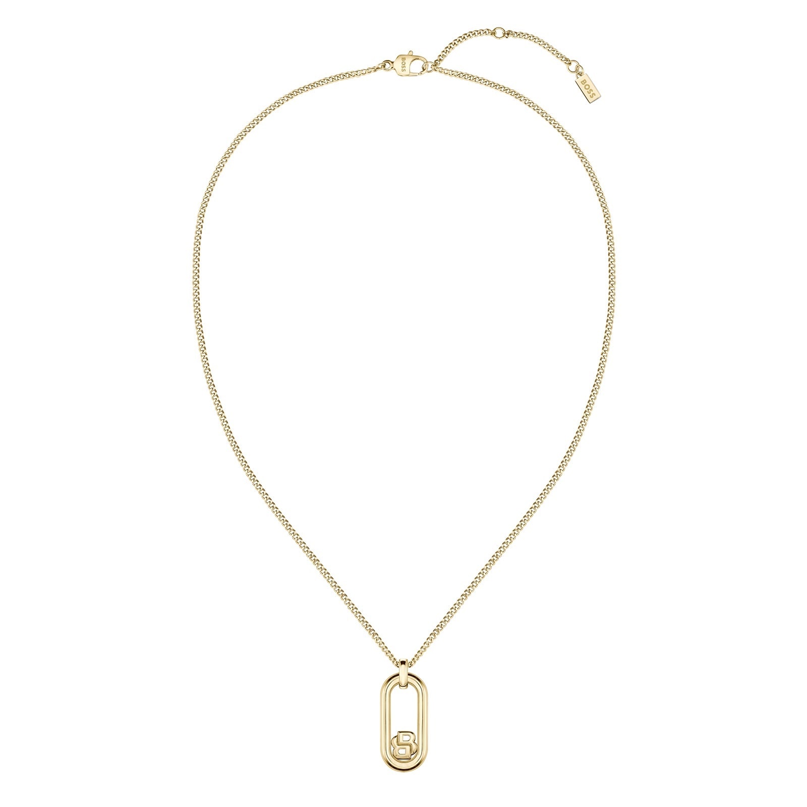 BOSS Ladies BOSS Double B Yellow Gold Coloured Necklace