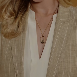 Boss Ladies BOSS Double B Yellow Gold Coloured Necklace