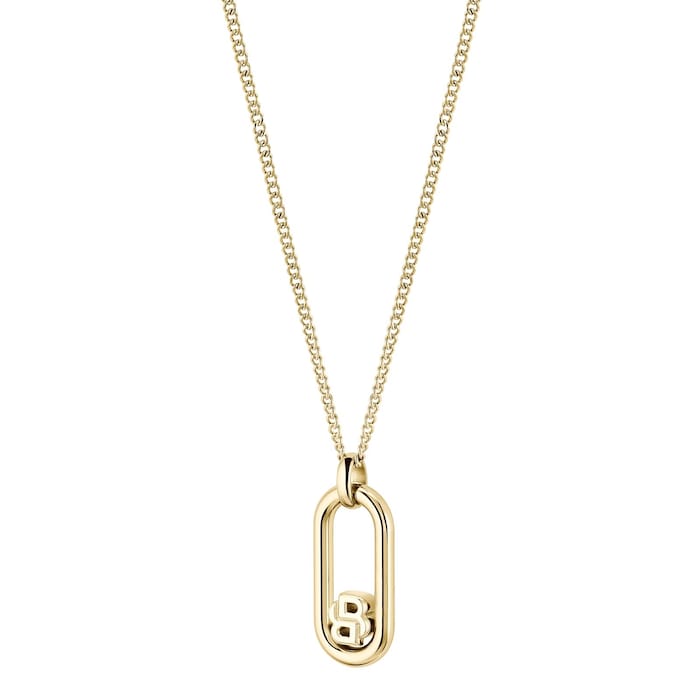 Hugo Boss Ladies BOSS Double B Yellow Gold Coloured Necklace