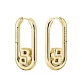 Hugo Boss Ladies BOSS Double B Yellow Gold Coloured Hoop Earrings