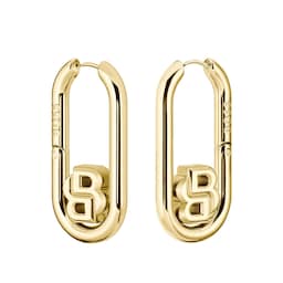 37990544 - Ladies BOSS Double B Yellow Gold Coloured Hoop Earrings