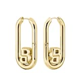 Hugo Boss Ladies BOSS Double B Yellow Gold Coloured Hoop Earrings