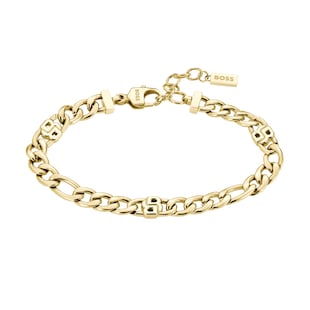 Boss Ladies BOSS Double B Yellow Gold Coloured Bracelet