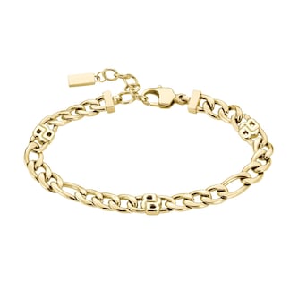 BOSS Ladies BOSS Double B Yellow Gold Coloured Bracelet
