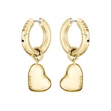 Hugo Boss Ladies BOSS Honey Love Yellow Gold Coloured Heart Charm Hoop Earrings