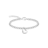 Hugo Boss Ladies BOSS Honey Love Stainless Steel Heart Charm Beaded Bracelet