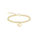 Hugo Boss Ladies BOSS Honey Love Yellow Gold Coloured Heart Charm Beaded Bracelet