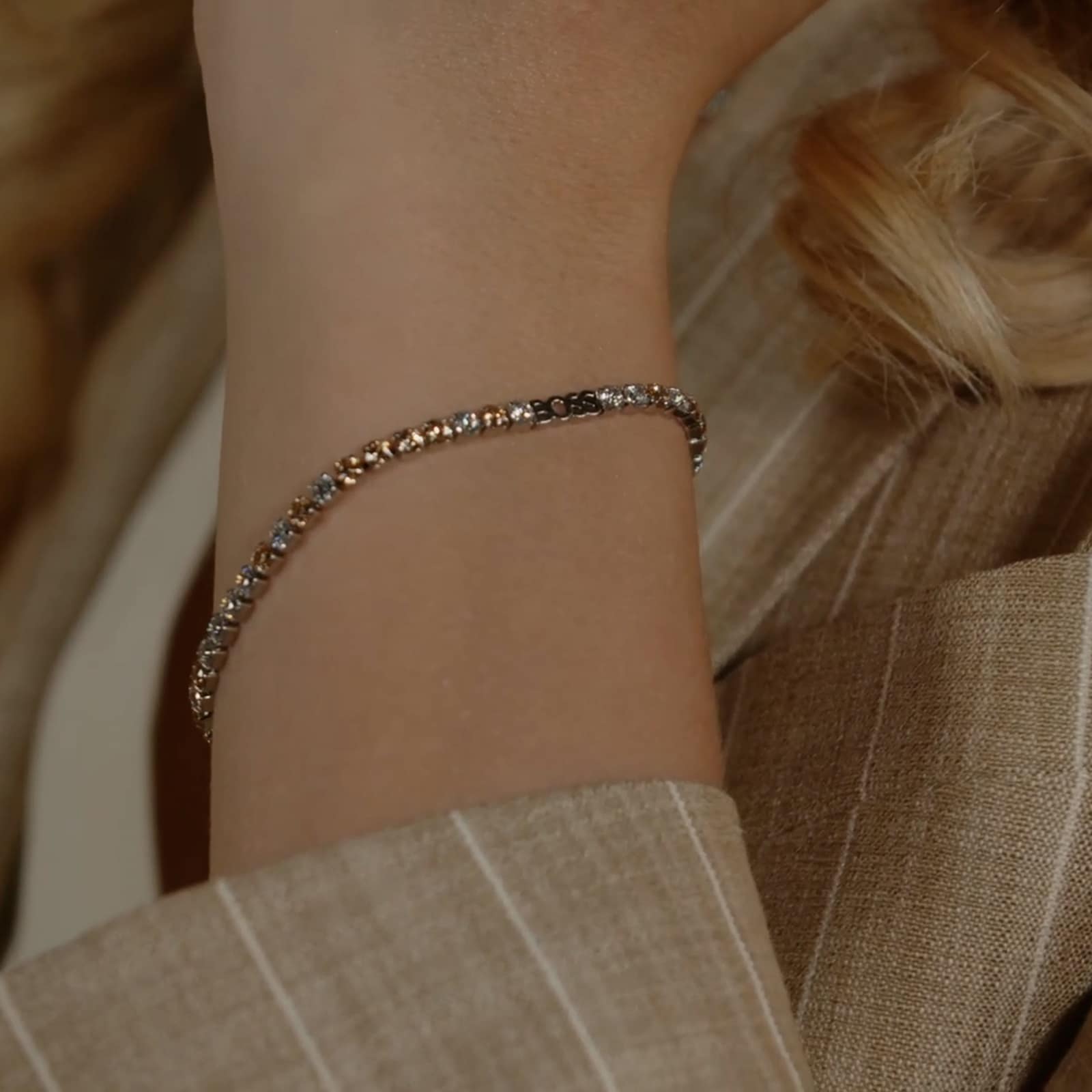 BOSS Ladies BOSS Kassy Multi Coloured Crystal Tennis Bracelet