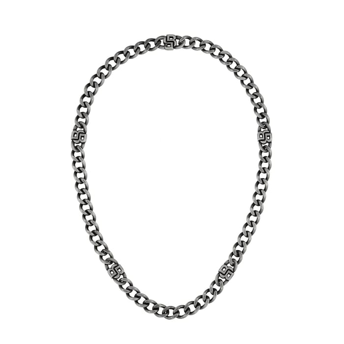 Boss Gents BOSS Double B Black Stainless Steel Link Necklace