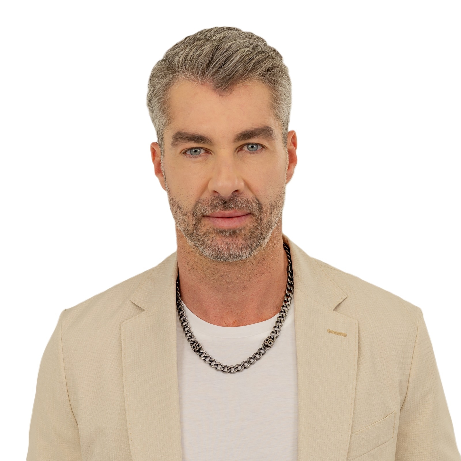 BOSS Gents BOSS Double B Black Stainless Steel Link Necklace
