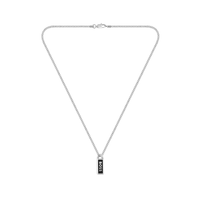 Boss Gents BOSS Kassy Stainless Steel & Black Enamel Pendant