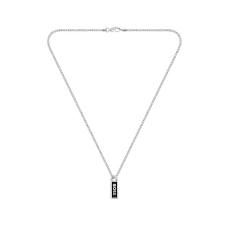 BOSS Gents BOSS Kassy Stainless Steel & Black Enamel Pendant