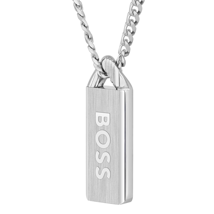 Boss Gents BOSS Kassy Stainless Steel & Black Enamel Pendant