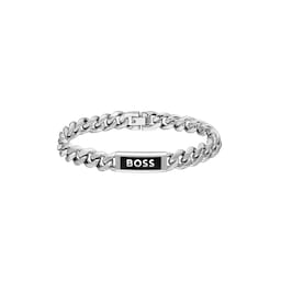37990564 - Gents BOSS Kassy Stainless Steel & Black Enamel Bracelet