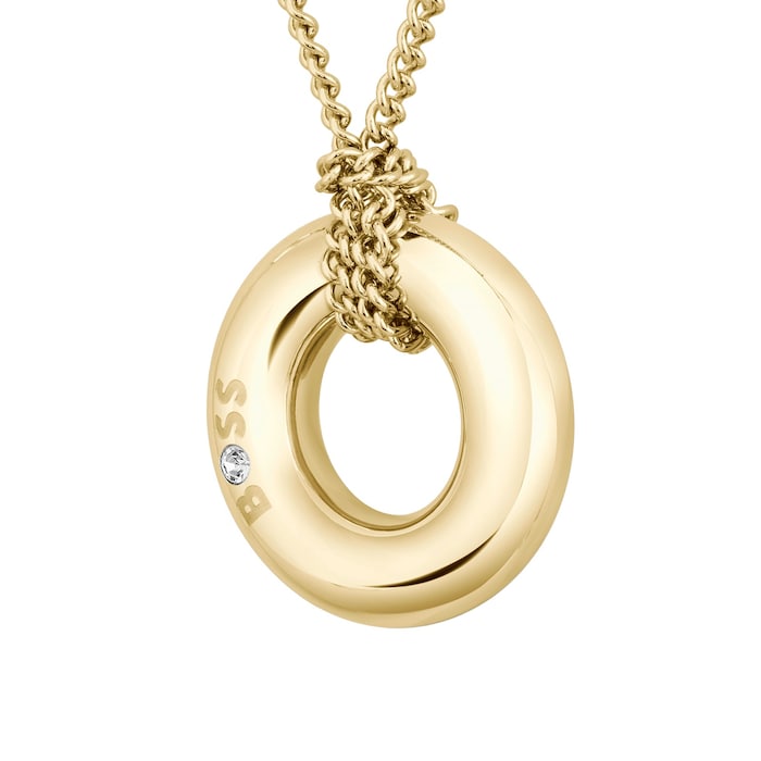 Boss Ladies BOSS Live Yellow Gold Coloured Circle Pendant