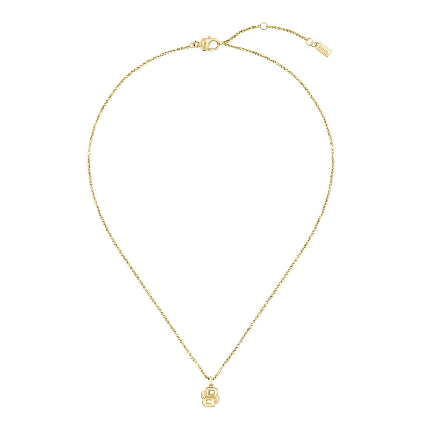 BOSS Ladies BOSS Double B Yellow Gold Coloured Pendant BOSS Ladies BOSS Double B Yellow Gold Coloured Pendant
