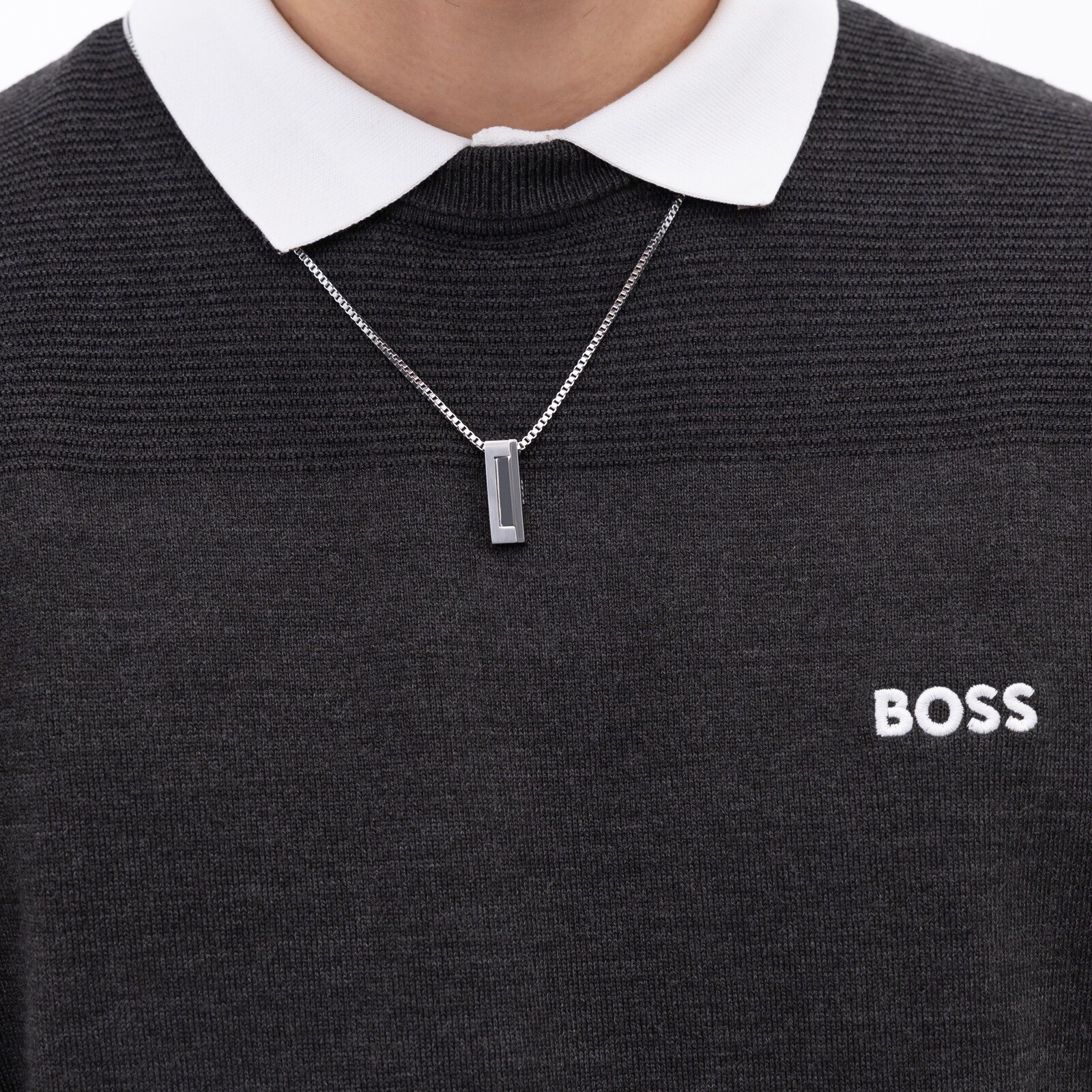 Boss Gents BOSS Candor Stainless Steel Bar Pendant Necklace
