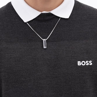 Boss Gents BOSS Candor Stainless Steel Bar Pendant Necklace