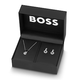 37990578 - Stainless Steel Ladies Necklace and Earrings Gift Set