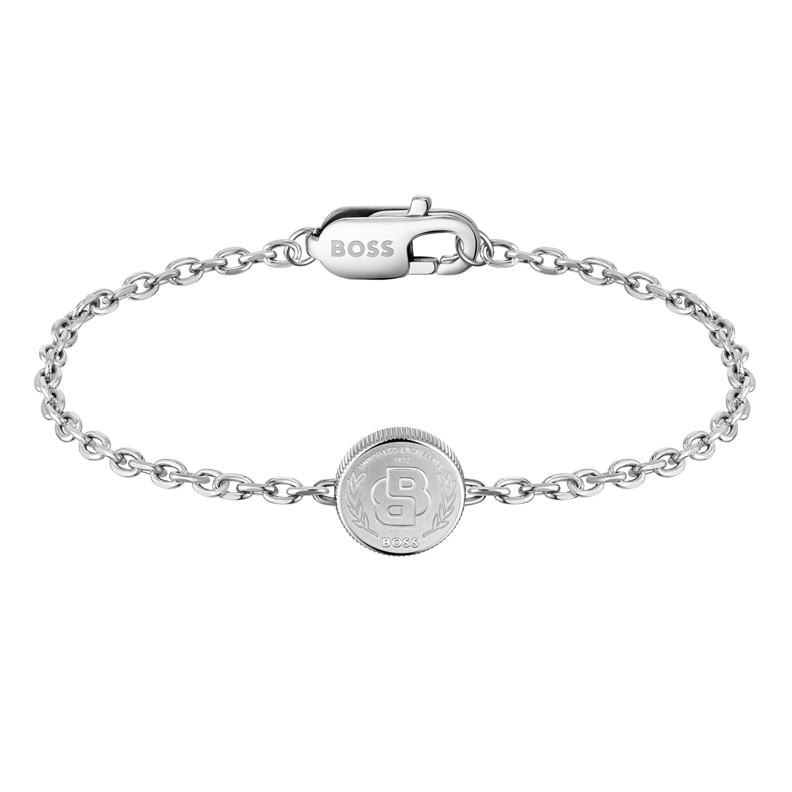 Boss Gents BOSS Double B Stainless Steel Medallion Bracelet Boss Gents BOSS Double B Stainless Steel Medallion Bracelet