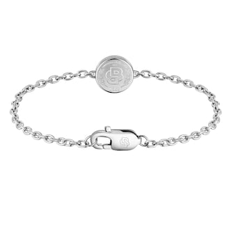 Boss Gents BOSS Double B Stainless Steel Medallion Bracelet