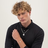 Boss Gents BOSS Double B Stainless Steel Medallion Bracelet