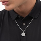 Boss Gents BOSS Double B Stainless Steel Medallion Pendant Necklace