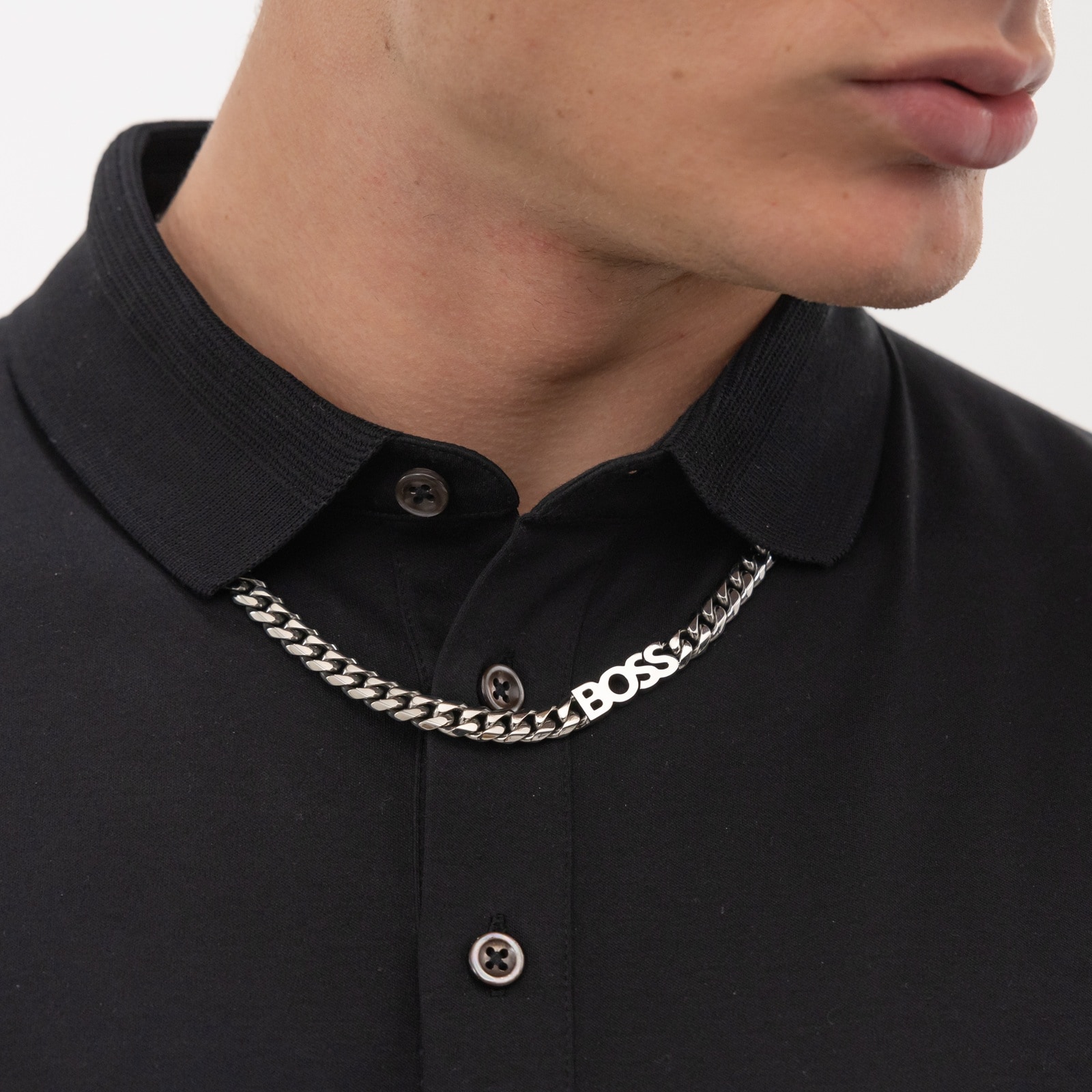 Boss Gents BOSS Kassy Stainless Steel Logo Chain Necklace
