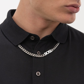 Boss Gents BOSS Kassy Stainless Steel Logo Chain Necklace Boss Gents BOSS Kassy Stainless Steel Logo Chain Necklace
