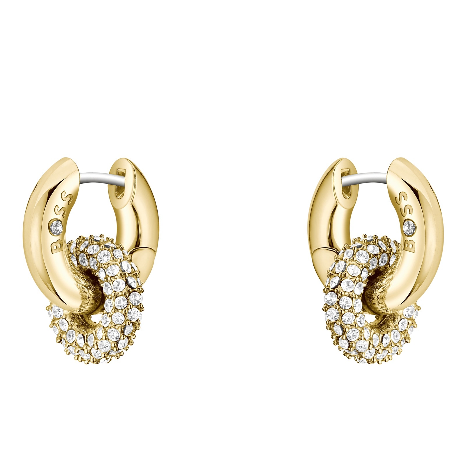 Boss Ladies BOSS Live Precious Yellow Gold Coloured Cubic Zirconia Hoop Earrings