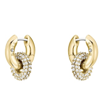 Boss Ladies BOSS Live Precious Yellow Gold Coloured Cubic Zirconia Hoop Earrings