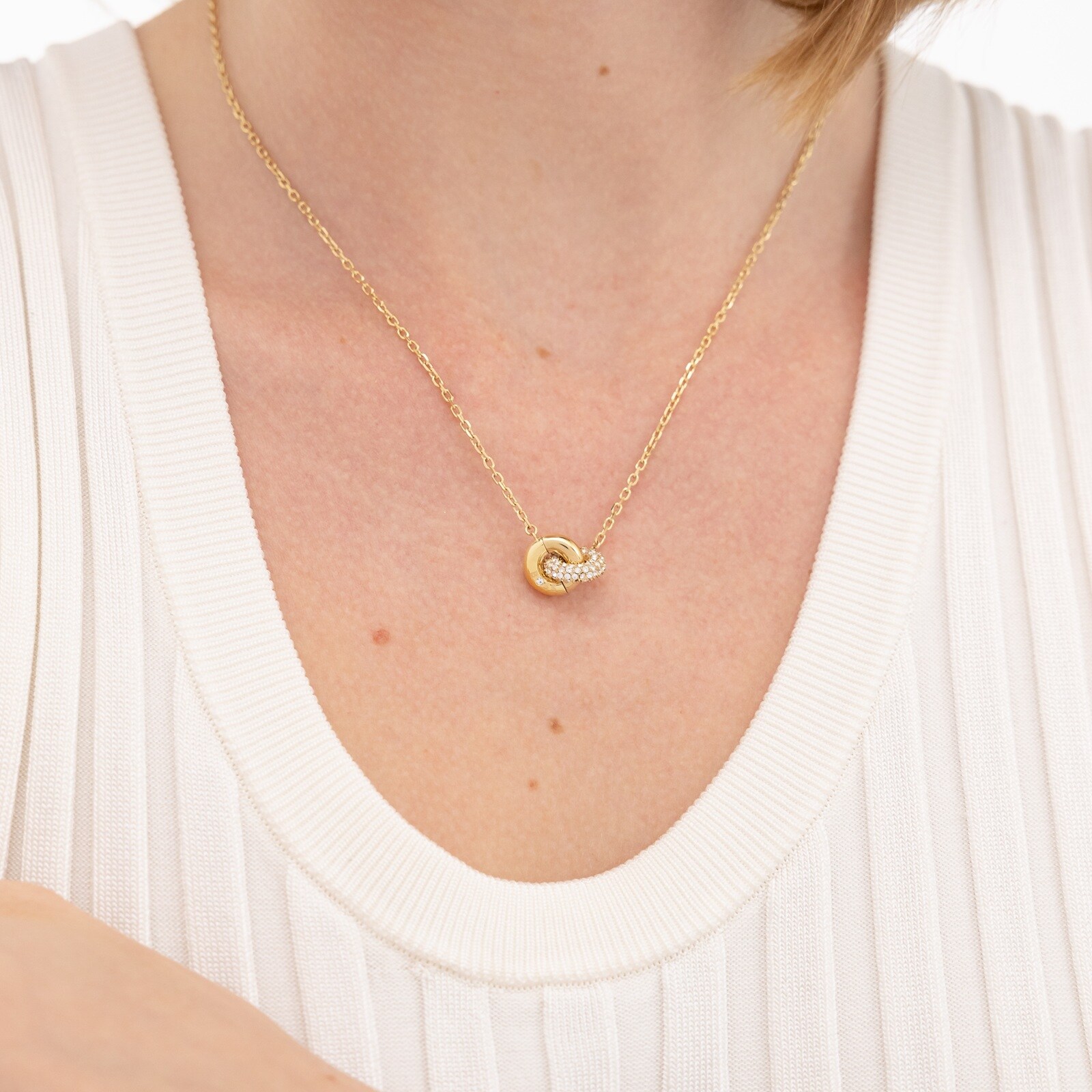 Boss Ladies BOSS Live Precious Yellow Gold Coloured Cubic Zirconia Pendant Necklace