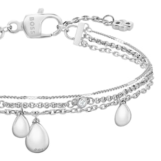 Boss Ladies BOSS Selena Stainless Steel Droplet Charm Bracelet