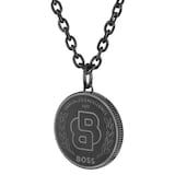 Boss Gents BOSS Double B Black Plated Medallion Necklace