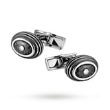 Montblanc Iconic Stainless Steel and Black Carbon Cuff Links