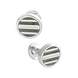 Montblanc Sterling Silver and Black Mother-of-Pearl Cuff Links
