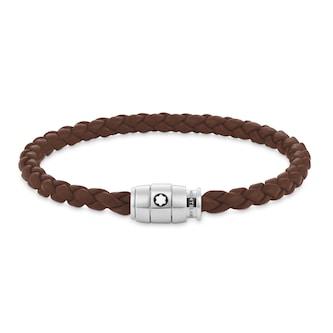 Montblanc 3 Rings Bracelet Soft Leather Brown