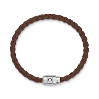 Montblanc 3 Rings Bracelet Soft Leather Brown