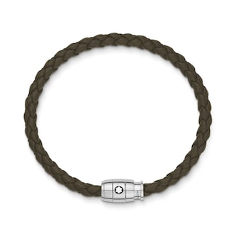 Montblanc 3 Rings Bracelet Soft Leather Khaki