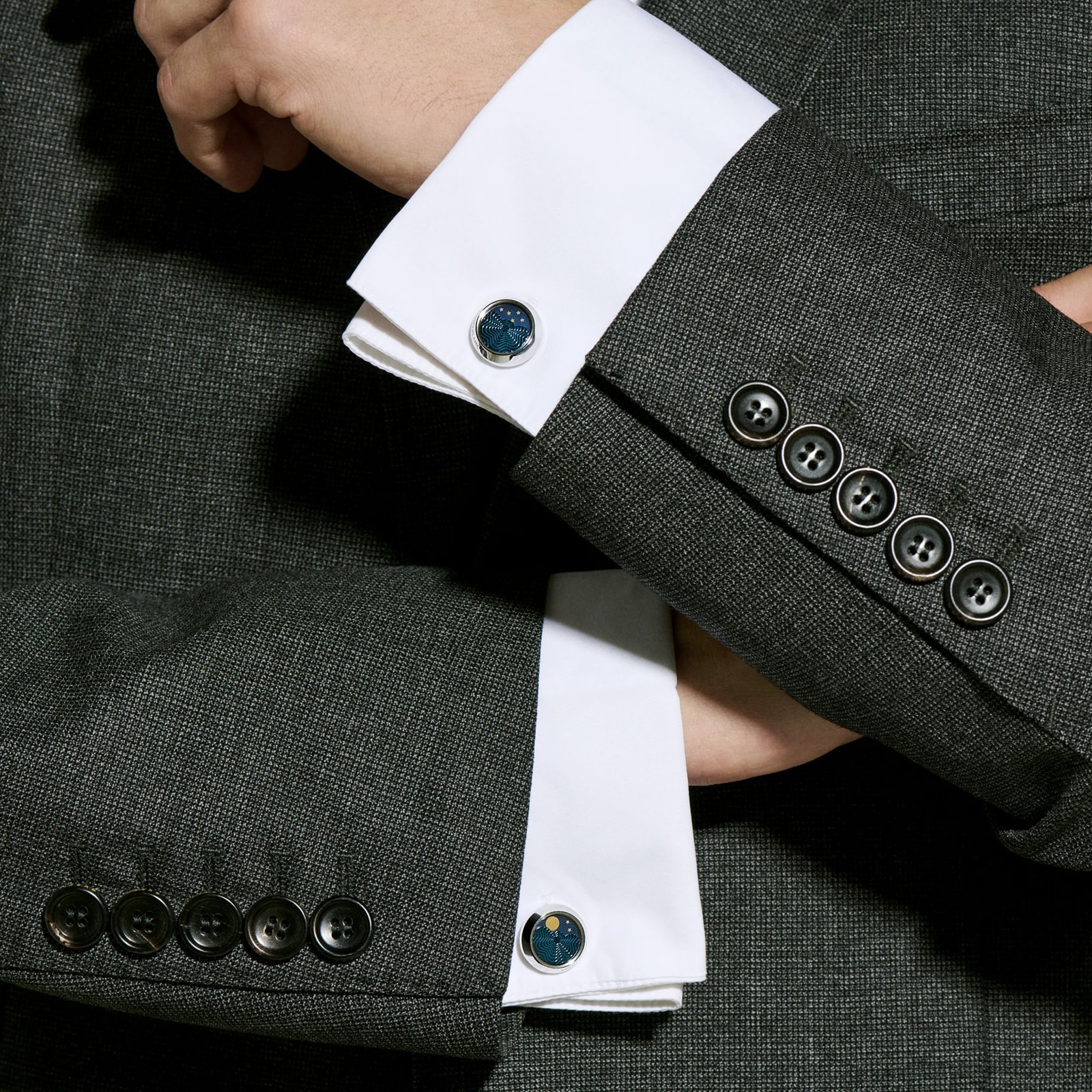 Montblanc Cufflinks Steel Moonphases Movement