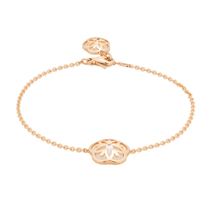 Omega Flower 18k Red Gold Bracelet Mother of Pearl